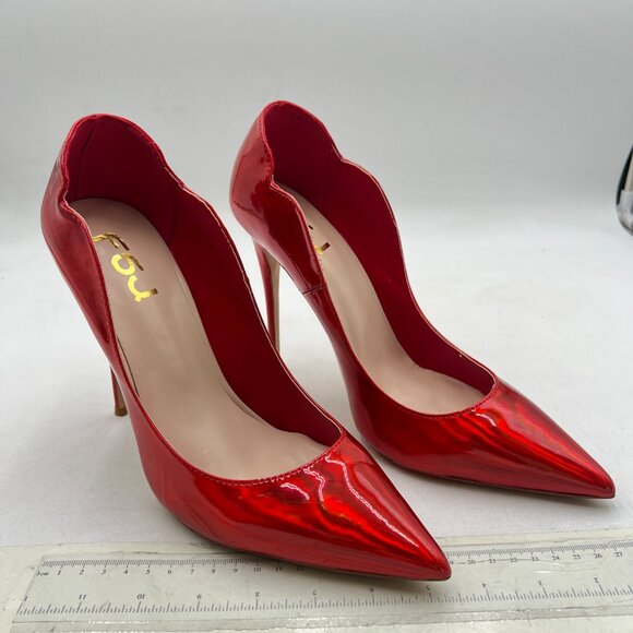 FSJ Burgundy Pointed Toe High Heels Sexy Stiletto Pumps Office Lady Casual Shoes - Picture 4 of 8